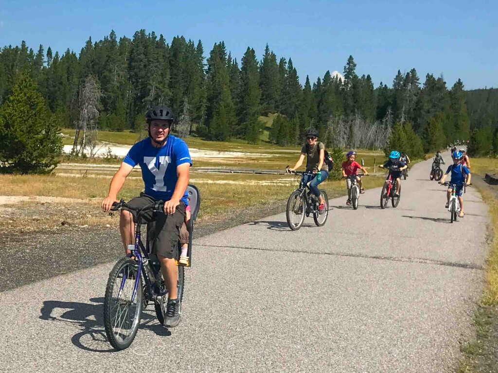 family mountain biking yellowstone