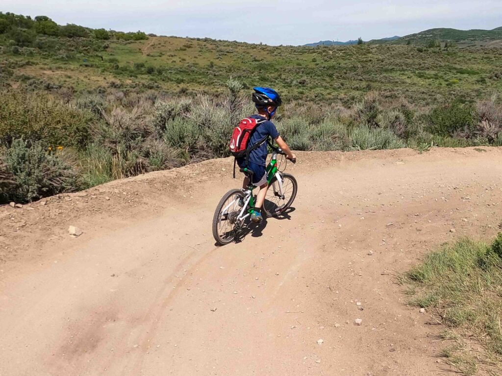boy mountain biking