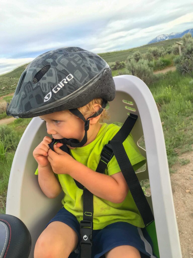 boy in bike seat