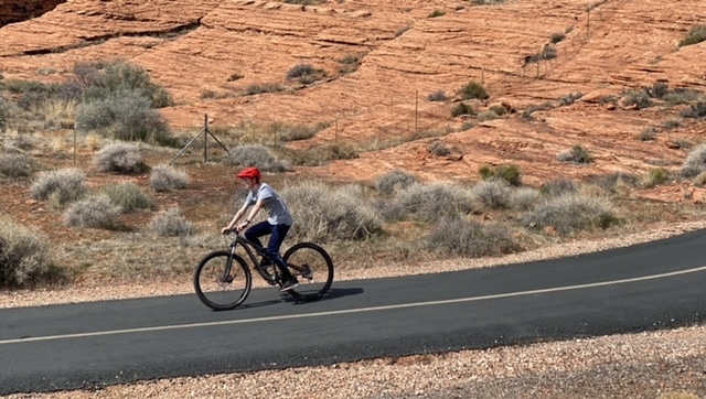 paved bike trail in desert
