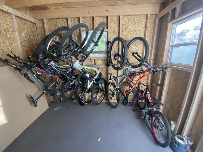 bicycle storage for a large family