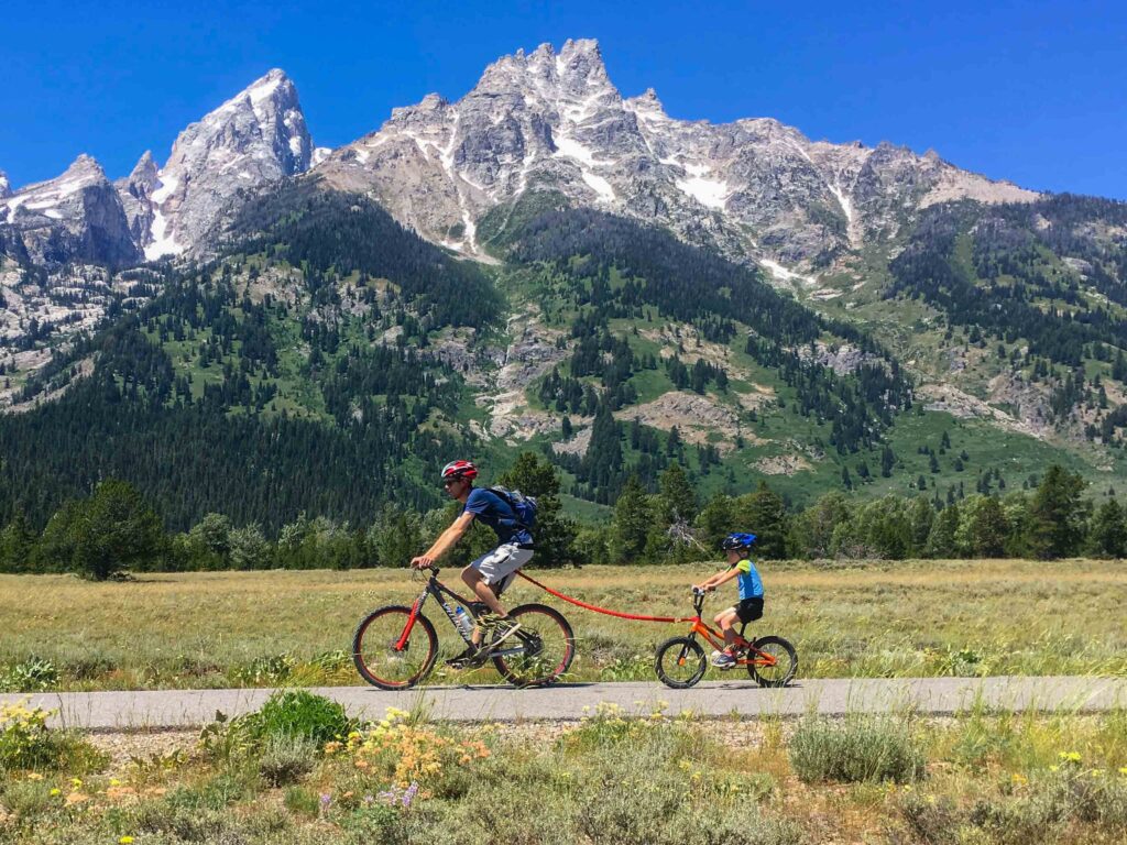 Dad And Boy Biking